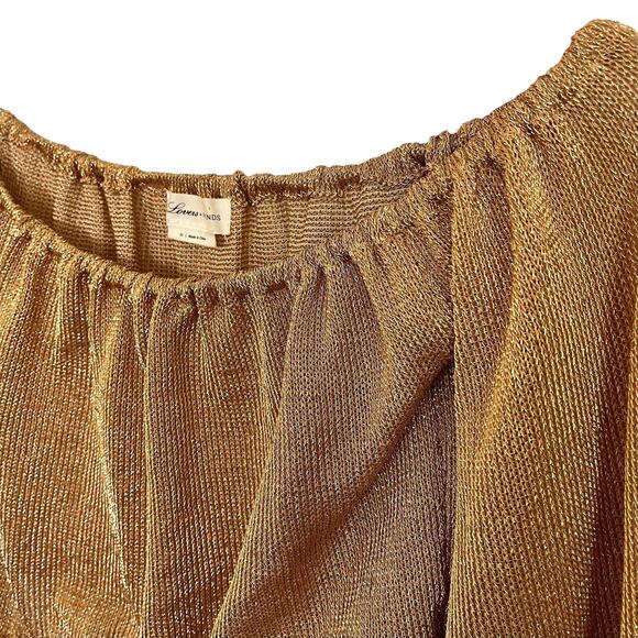 Lovers and Friends Nayelli Metallic Gold Women's Crop Top Size XS - Picture 8 of 8